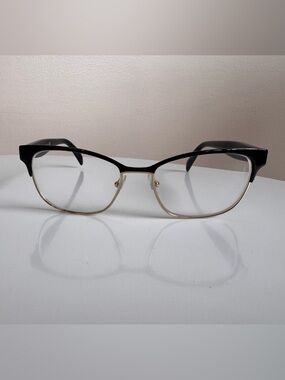 Prada Classic Black Gold Cat Eye Glasses Made in Italy VPR65R 5316 QE3-1O1 140